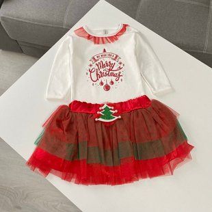 Новорічний костюм "Merry Christmas" білий 86 розмір 1500 фото