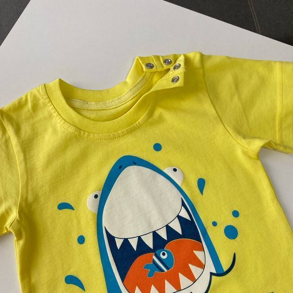 Футболка для хлопчика "Shark" жовта 86 розмір 1874 фото