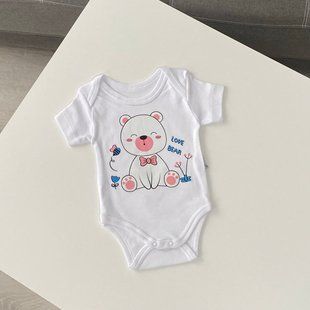 Бодік з коротким рукавом "Love bear" білий 62 розмір 1206 фото