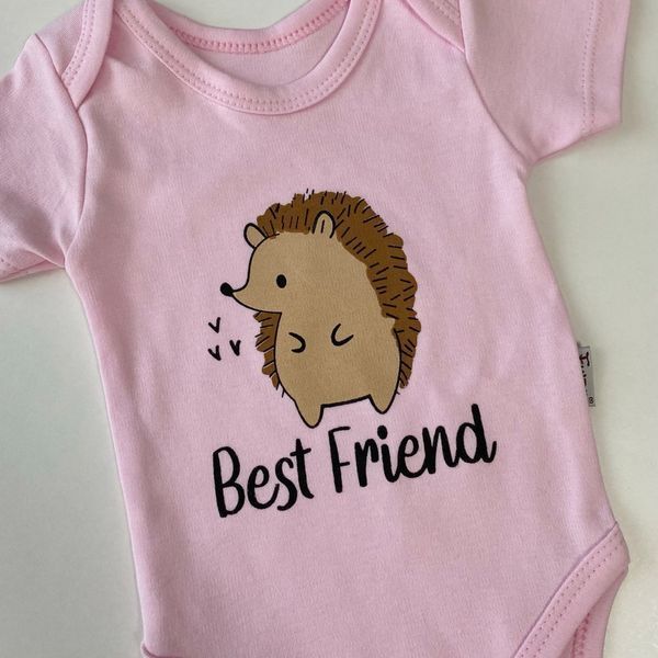Бодік з інтерлоку "Best friend" рожевий 68 розмір 1821 фото