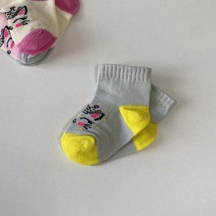 Носочки хлопковые для девочки "Котик" серые 12-24 мес 1669 фото