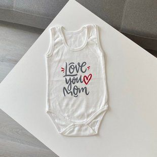 Боді-майка &laquo;Love you mom&raquo; молочна 92 розмір 1576 фото