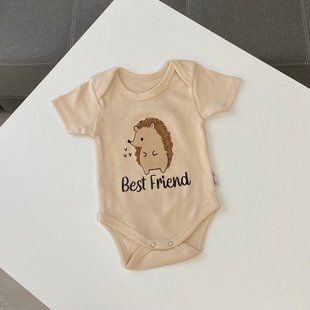Бодік з інтерлоку "Best friend" бежевий 68 розмір 1821 фото