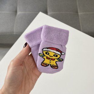 Махрові шкарпетки для дівчинки бузкові 0-6 міс 1455 фото