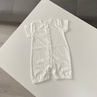 Песочник "Newborn" из ажурного хлопка молочный 56 размер 1866 фото