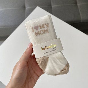 Бавовняні колготки &laquo;I ❤️ my mom&raquo; молочні 0-6 міс 1655 фото