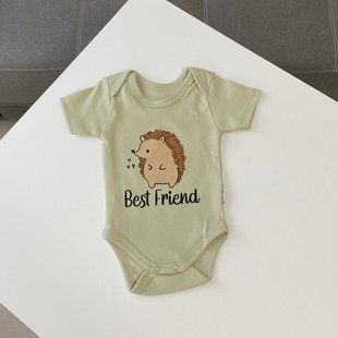 Бодік з інтерлоку "Best friend" оливковий 62 розмір 1821 фото