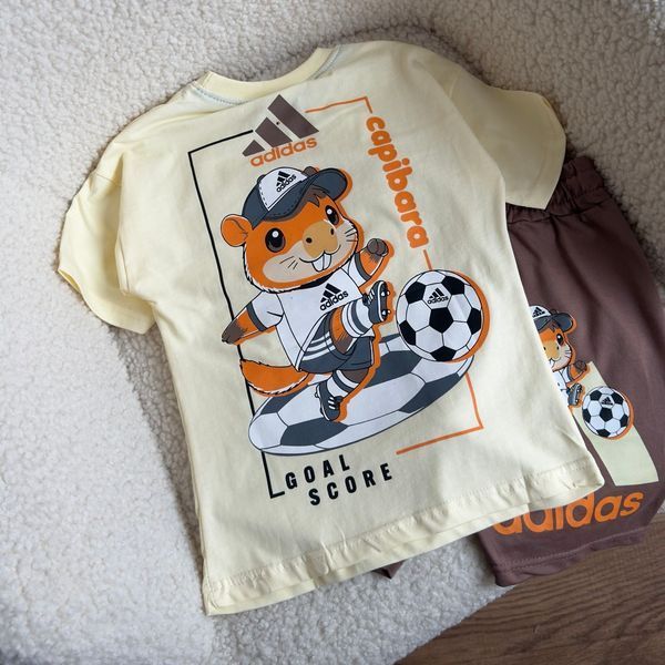 Костюм для хлопчика "Adidas capybara" бежевий 134/140 розмір 2077 фото