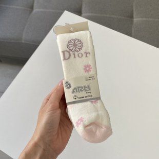 Махрові колготи для дівчинки &laquo;Dior&raquo; молочні 6-12 міс 1702 фото