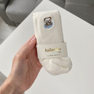 Бавовняні колготки &laquo;Ведмедик&raquo; молочні 0-6 міс 1679 фото