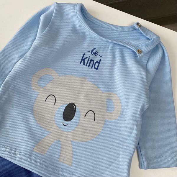 Костюм в рубчик &laquo;Be kind&raquo; блакитний 68 розмір 1785 фото